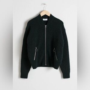 & Other Stories Wool Blend Bomber Knit Cardigan